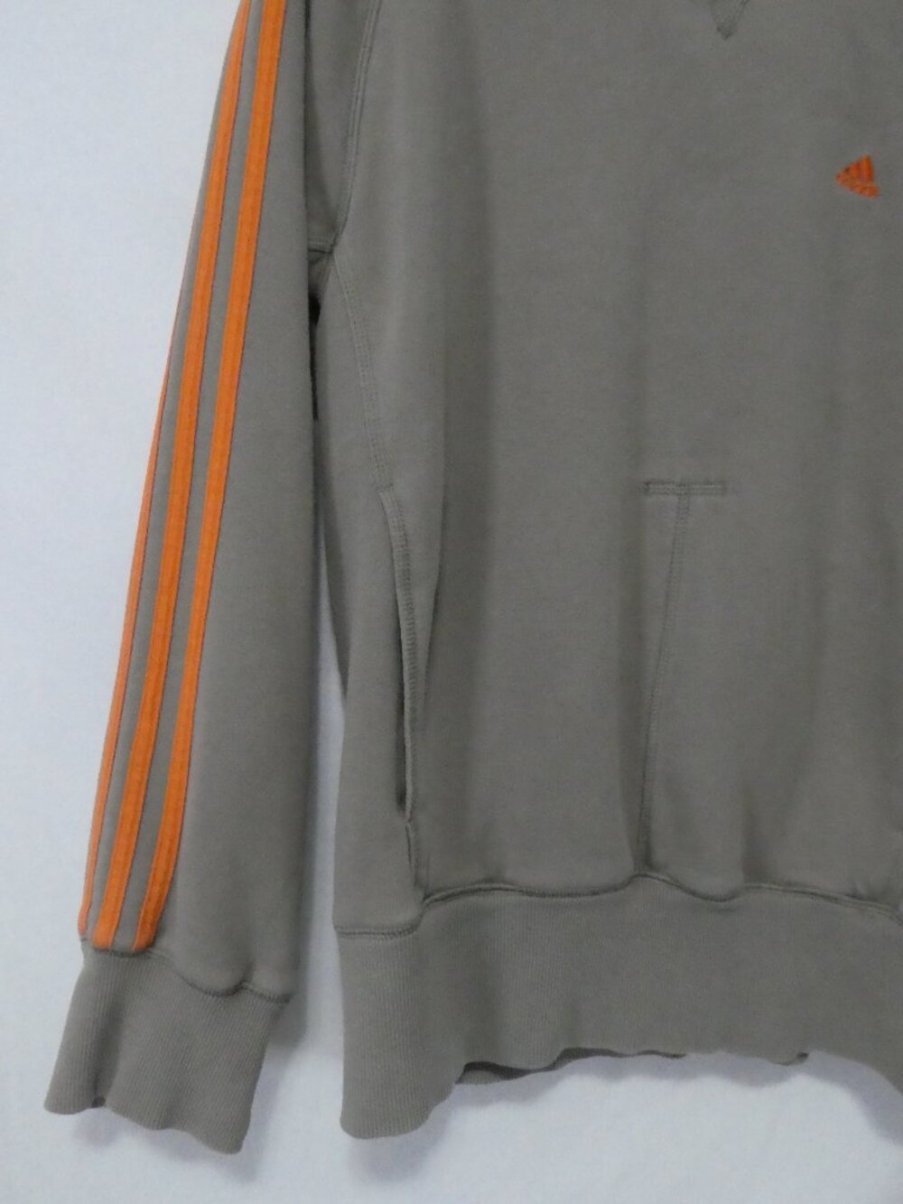 Vintage Y2K ADIDAS Pullover Hoodie Orange 3-Stripes Back Adidas Print - Large - Picture 8 of 16